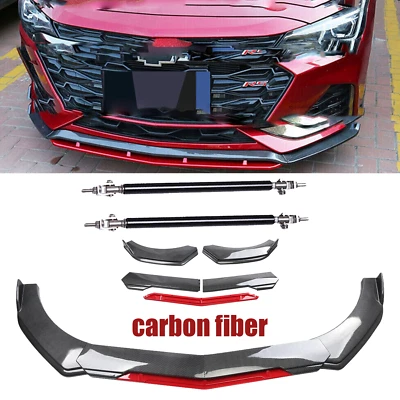 Front Bumper Lip Chin Splitter Spoiler Carbon Fiber For Chevrolet Traverse Body Foto 1 de 4