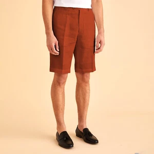 NEW Mens Inserch Summer Shorts 100% Linen Premium Modern Fit Burnt Orange USA - Picture 1 of 1