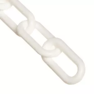 Plastic Barrier Chain White 2-Inch Link Diameter 10-Foot Length 50001-10 - Picture 1 of 2