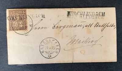 1875 SUIZA ORTSCHWABEN + KIRCHLINBACH + BERNA +! ¡Carta del Dr. del cirujano médico! Foto 1 de 4