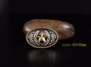 5 STCK. 45*30 mm Western Texas Gold Silber Pferd Stern Sättel Lederhandwerk CONCHOS - Bild 1 von 12