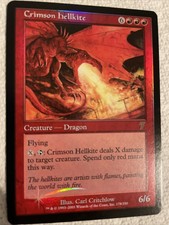 Crimson Hellkite - Foil NM MTG Seventh 7th Edition CLEAN!