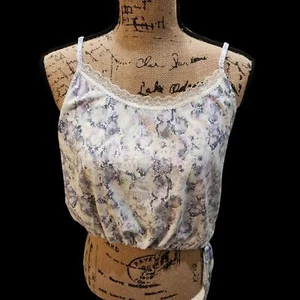 Jessica Simpson Crop Top Wmn SZ Large Snakeskin Lace Soft Summer Vacation Dainty - Picture 1 of 4