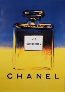 Original Vintage French Poster for Chanel 5 Blue-Yellow by Andy Warhol, 1980's - Picture 1 of 1