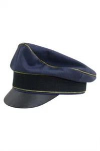 Gorra visera trituradora de gabardina azul general de la Luftwaffe alemana de la Segunda Guerra Mundial - Imagen 1 de 1