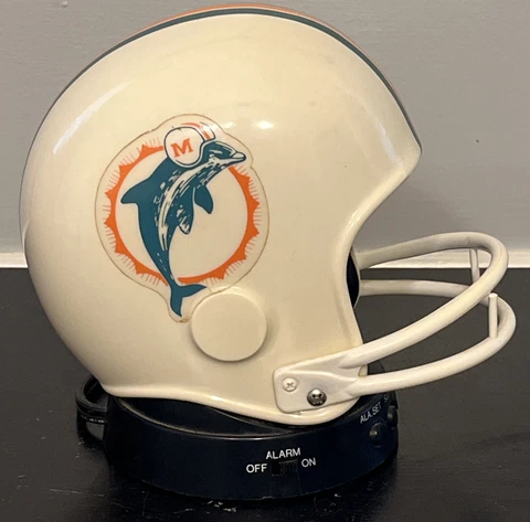 Vtg Miami Dolphins 2 Bar Helmet 1981 Digital Alarm Clock Sears Roebuck NFL Cover