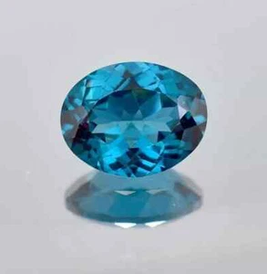 AAA Natural Flawless Brazilian Blue Tourmaline Loose Oval Gemstone Cut 12x10 MM. - Picture 1 of 6