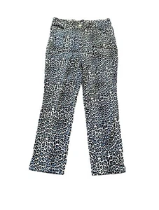 Women’s Jude Connally Blue Cheetah Print Pants Size Medium - Picture 1 of 9