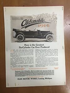 1914 Oldsmobile Model 54 Magazine Newspaper Sales Advertising Page 