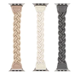 Braided Stretchy Nylon Watch Band 5.51inch/140mm for Apple Watch Series 7/8 45mm - Picture 1 of 12
