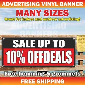 SALE UP 10% OFF DEALS Advertising Banner Vinyl Mesh Sign Flag discount clearance - Picture 1 of 5