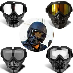 Skull Windproof Motorcycle Bike Riding Helmet Goggles Mask Full Face Goggles AU - Picture 1 of 23