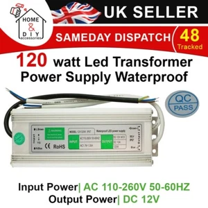 DC 12V LED Driver 120 W Transformer IP 67 Waterproof Power Supply Led Strip - Picture 1 of 10