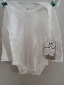 4pk Honest Baby Long Sleeve shirts with snaps Newborn 3/6 months - Picture 1 of 2