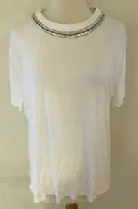 Brand New Piper Size Large White Short Sleeve Holiday Sparkle Sequin T-shirt - Picture 1 of 6