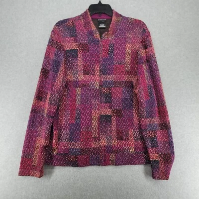 Cárdigan Suéter Citiknits Mujer L Slinky Tejido Cremallera Elastizado Artístico Chaqueta de Viaje Foto 1 de 4