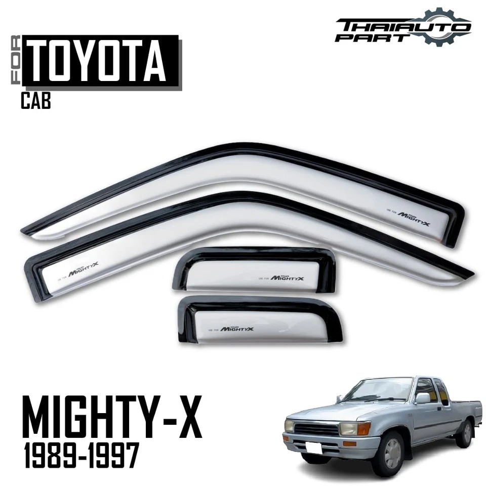 Protector de ventana para visera de lluvia protector de aire plateado para camioneta Toyota Hilux Mk3 1989-1997 Foto 1 de 4