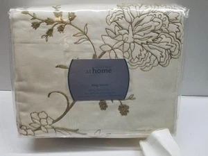 Piumino Nordstrom At Home King 100% cotone corpo, ricamo, rifiniture seta - NUOVO NOS - Foto 1 di 4
