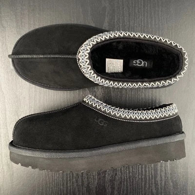 Женские замшевые шерстяные тапочки UGG Tasman II UGG — черные - Изображение 1 из 4