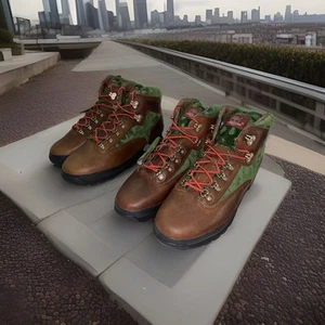 Size 8.5 - Timberland Pioneer Euro Hiker Boots Brown Green A90122 - Picture 1 of 11