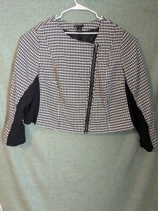 Lane Bryant Blazer schwarz-weiß gemustert Damen Übergröße 26 - Bild 1 von 8