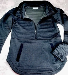 Columbia Womens XS Black Omni-Wick Half Zip Mock Neck Pullover Mid Layer Pockets - Picture 1 of 17