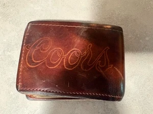 Vintage Coors Brown Leather No Fold Wallet - Picture 1 of 8