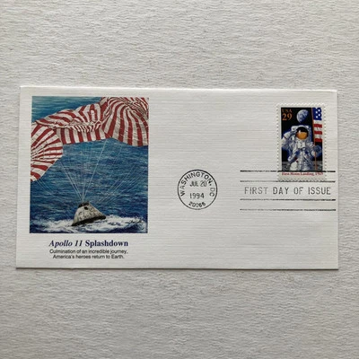 Apollo 11 Splashdown 25th Anniversary First Day Cover 7-20-94 Fleetwood Cachet - Image 1 of 4