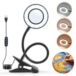 Lampada lente di ingrandimento LED 10x lente di ingrandimento con luce bloccabile lampada di ingrandimento lavoro lampada da lettura dimmerabile - Foto 1 di 12