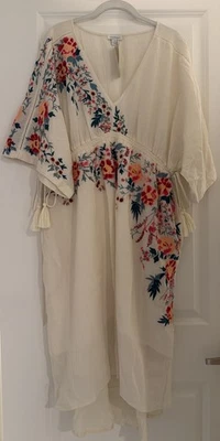 NWT Sundance Catalog Embroidered Floral “Artful Vines Dress” size PL $138 - Image 1 of 4