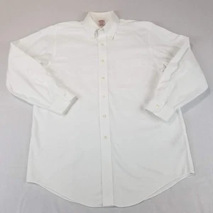 Camicia Brooks Brothers Madison Fit 16 33 tinta unita bianca non ferro OCBD camicia elegante - Foto 1 di 10