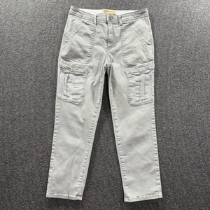 Democracy Pants Womens 8 Gray Ab Solution Utility Cargo Pockets Stretch Twill - Picture 1 of 9