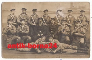 Foto Soldat Marine Artillerie Entermesser Pistole lang Luger Mauser 1918 #114 - Bild 1 von 3