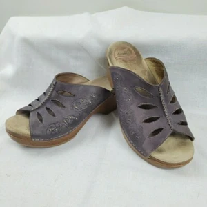 DANSKO Sheri EUR 38 Lavender Leather Slip On Platform Slide Sandals Shoes - Picture 1 of 7