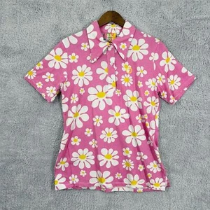Polo Big Bud Press Lazy Daisy Manga Corta Talla M Rosa Años 70 Algodón Retro Verano - Imagen 1 de 9