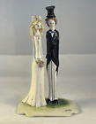 Figurine mariée et marié ou garniture de gâteau - Fabriquée en Italie - Signée par Zan Piva