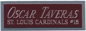OSCAR TAVERAS CARDINALS NAMENSCHILD AUTOGRAMMIERT signiert Baseball Display WÜRFELHÜLLE - Bild 1 von 3