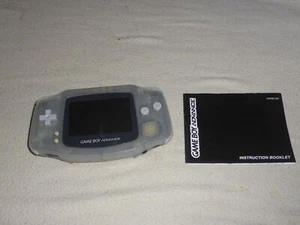 GAMEBOY ADVANCE GLACIER CLEAR SYSTEM AGB-001 NINTENDO HANDHELD W MANUAL - Picture 1 of 5