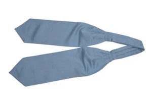 Nueva corbata Vesuvio Napoli para hombre poliéster ascot boda azul polvoriento liso - Imagen 1 de 2