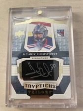 2016-17 Upper Deck UD Trilogy Henrik Lundqvist  Tryptichs Auto # 3/20 NY Rangers