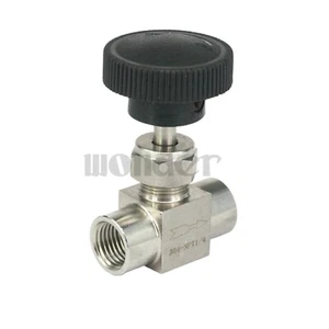 1/4" NPT Female Needle Valve 304 Stainless Steel Water Gas Oil Flow Control - Picture 1 of 4