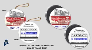 EASTGATE MALL Ornament / Magnet Set - Vintage Defunct Shopping Dead Indiana - Picture 1 of 1