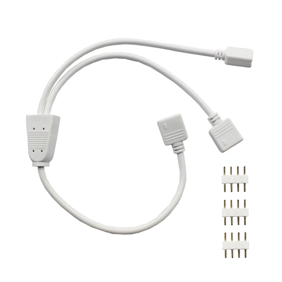 1 to 2 Ports Female Connection Cable for LED RGB Strip + 3 Free 4-pin Connector - Image 1 of 4