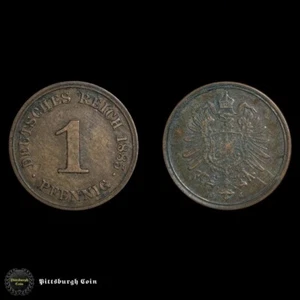 1885 J Germany 1 Pfennig RARE Key Date World Coin XF Example - Picture 1 of 2
