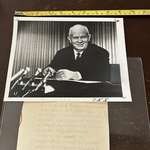 PREMIER NIKITA CHRUSCHTSCHOW VINTAGE ORIGINAL AP KABEL FOTO UDSSR 1964 BUCHSTABE - Bild 1 von 4