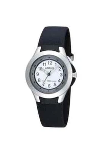 Reloj de cuarzo analógico Lorus Kids correa de silicona negra esfera blanca R2305FX-9 - Imagen 1 de 1