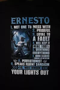 ERNESTO - Non uno con cui scherzare, lo manterrà reale 100% T-Shirt Medium, Nero - Foto 1 di 5