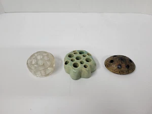 lot of 3 Vintage Flower Frogs Glass & Ceramic *read* - Picture 1 of 4