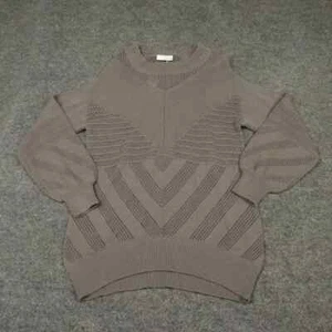 Mododoc Sweater Womens Small Designer Knit Long Sleeve Round Neck Pullover Grey - Picture 1 of 9