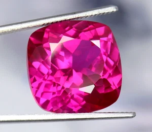 AAA 13 CT+ Natural Ceylon Pink Sapphire Cushion Cut Loose GIE Certified Gemstone - Picture 1 of 5